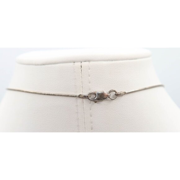 Sterling Silver 925 Double Oval Loop Pendant Chaint Necklace 16" - Picture 5 of 10